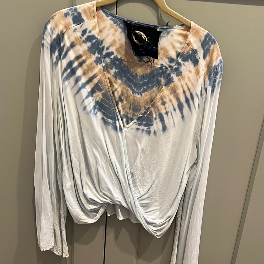 Blue Life Tie-Dye Long Sleeve Top